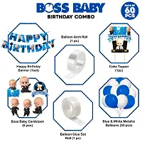 Boss Baby Theme Birthday Decoration Kit - Banner, Cardstock, Cake Topper, Balloons (Pack of 60)-thumb2