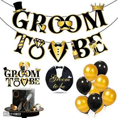 Groom To-Be Decorations Combo  (Pack Of 28)-thumb0