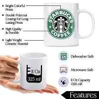 Stylish White Ceramic Printed Coffee Mug Pack of 2-thumb3