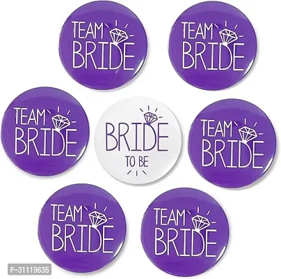 Team Bride  Bride To Be Button Badges - Bridesmaid Group Button, Bachelorette Party Favors Gift Supplies (Pack Of 7)