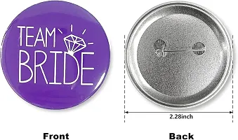 Team Bride  Bride To Be Button Badges - Bridesmaid Group Button, Bachelorette Party Favors Gift Supplies (Pack Of 7)-thumb2