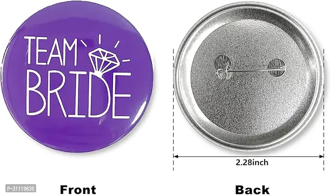 Team Bride  Bride To Be Button Badges - Bridesmaid Group Button, Bachelorette Party Favors Gift Supplies (Pack Of 7)-thumb3