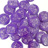 Team Bride  Bride To Be Button Badges - Bridesmaid Group Button, Bachelorette Party Favors Gift Supplies (Pack Of 7)-thumb1