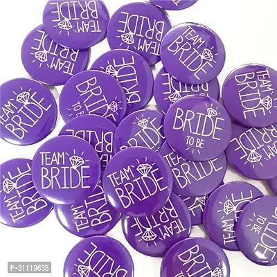 Team Bride  Bride To Be Button Badges - Bridesmaid Group Button, Bachelorette Party Favors Gift Supplies (Pack Of 7)-thumb2