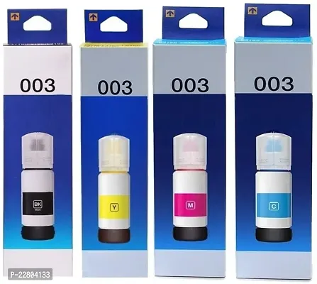 Ink Refill Dye Ink Compatible With 003 Compatible For Epson L5190 , L3150 , L3110 , L1110 , L4150 , L6170 , L4160 , L6190 , L6160 (4 Color) Pack Of 4