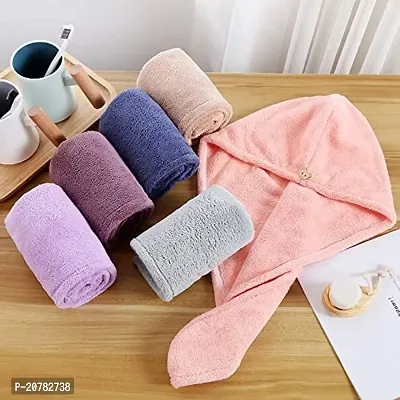 BullBear Hair Towel Wrap Absorbent Towel Hair-Drying Quick Dry Shower Caps Bathrobe Magic Hair Warp Towel Hair Dry Cap Salon Towel (Pack of 1)-thumb4