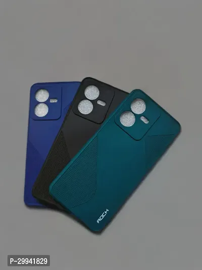 Back Cover Case for VIVO Y22 Inside Fiber Cloth Smooth Matte Finish Elegant Professional Look Pack of 3-thumb2