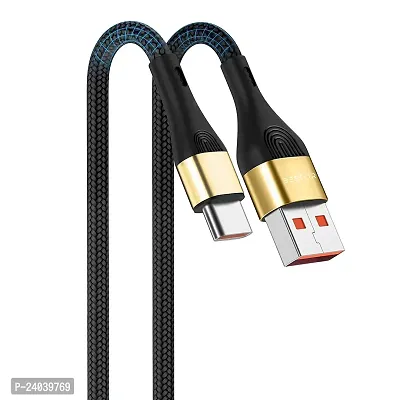 BESTORreg; Type C  USB Cable Fast Charging  Data Sync Cable Compatible For Samsung Galaxy Plus And All Redmi, Oneplus, Oppo, Vivo, mi And All USB C-Type Smart Devices (1 Mtr) - (Black)-thumb0