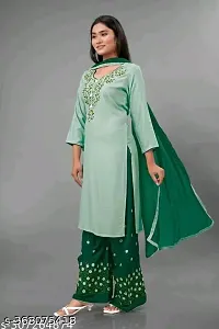 Embroidery Kurti Palazzo with Dupatta-thumb1