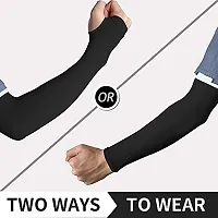 MIZUNA Unisex UV Sun Protection Cooling Arm Shield Men  Women Compression Sports Tattoo Cover Up Sleeves Black-thumb1