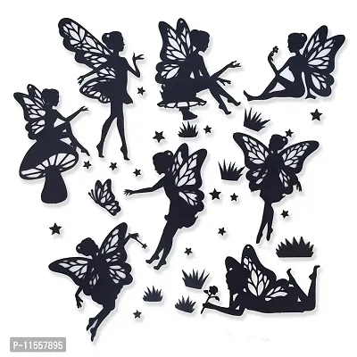 CrafTreat Fairy Laser Cut Chipboard Embellishments for Crafting - Laser Cut Chipboard Fairies (Set of 8) - Size: 5.76X6 Inches - Fairy Silhouette Cutouts - Fairy Cutouts for Crafts-thumb0