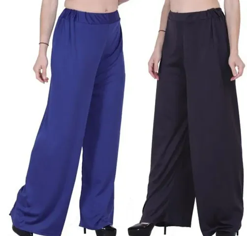 Fancy Women Crepe Solid Palazzos Pack Of 2