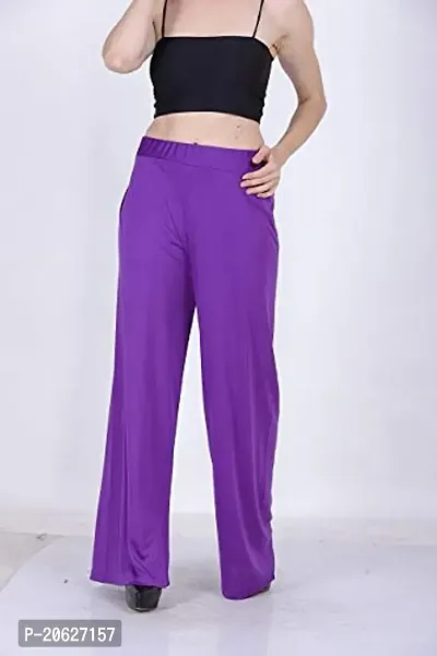 Women's Regular Fit Sahrina Palazzo (Sahrina Plazzo, Purple_Purple_Free Size)-thumb3