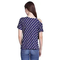 Bhumika Fashions Casual Short Sleeve Printed Women Blue Top-thumb1