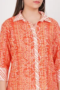 Stylish Orange Cotton Printed Lounge Set For Women-thumb2