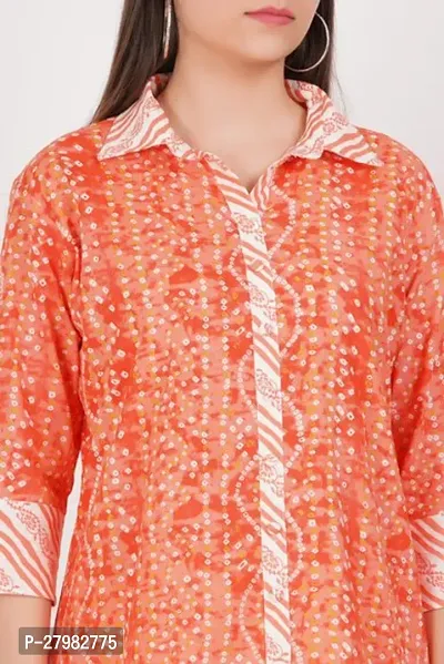 Stylish Orange Cotton Printed Lounge Set For Women-thumb4