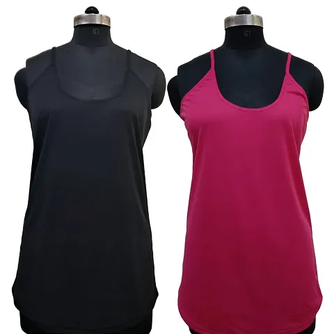 Stylish Satin Solid Camisoles For Women Pack Of 2