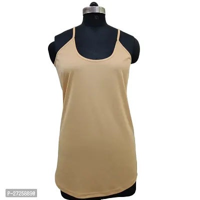 Stylish Beige Satin Solid Camisoles For Women-thumb0