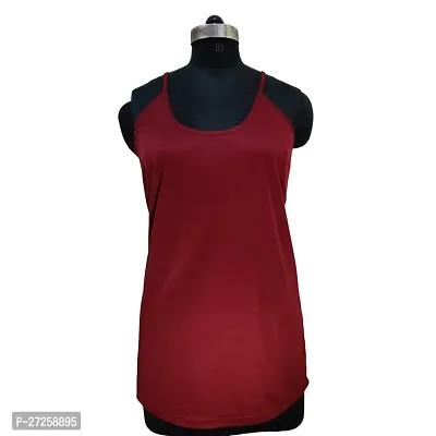 Stylish Maroon Satin Solid Camisoles For Women