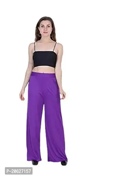 Women's Regular Fit Sahrina Palazzo (Sahrina Plazzo, Purple_Purple_Free Size)-thumb0