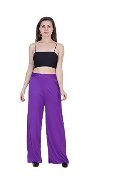 Women's Regular Fit Sahrina Palazzo (Sahrina Plazzo, Purple_Purple_Free Size)