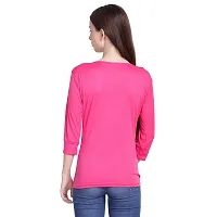 Bhumika Fashions Casual 3/4 Sleeve Solid Women Pink Top-thumb2