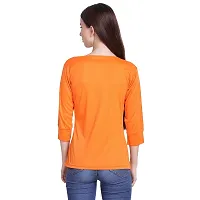 Bhumika Fashions Casual 3/4 Sleeve Solid Women Orange Top-thumb1