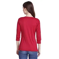 Bhumika Fashions Casual 3/4 Sleeve Solid Women Maroon Top-thumb2