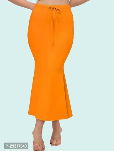 Stylish Orange Cotton Spandex Solid Saree Shapewear For Women-thumb0