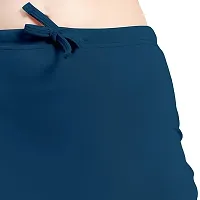 Stylish Blue Cotton Spandex Solid Saree Shapewear For Women-thumb1