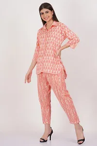 Stylish Pink Cotton Printed Lounge Set For Women-thumb3