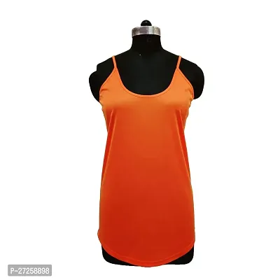 Stylish Orange Satin Solid Camisoles For Women