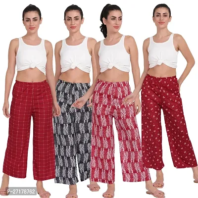 Stunning Sarina Printed Palazzo For Women Pack of 4-thumb0