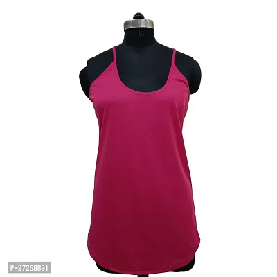 Stylish Pink Satin Solid Camisoles For Women