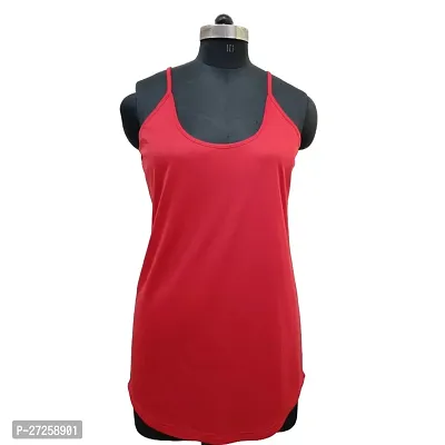 Stylish Red Satin Solid Camisoles For Women-thumb0
