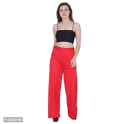 Women's Regular Fit Sarina Palazzo (Sahrina Plazzo, Red_Red_Free Size)