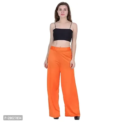 Women's Regular Fit Sarina Palazzo (Sahrina Plazzo, Orange_Orange_Free Size)