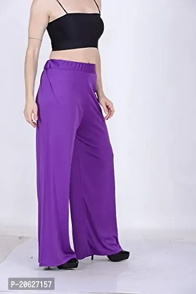 Women's Regular Fit Sahrina Palazzo (Sahrina Plazzo, Purple_Purple_Free Size)-thumb4