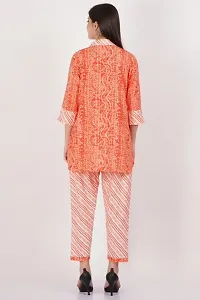 Stylish Orange Cotton Printed Lounge Set For Women-thumb1