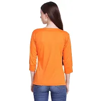 Bhumika Fashions Casual 3/4 Sleeve Solid Women Orange Top-thumb2