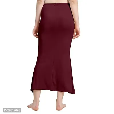 Stylish Maroon Cotton Spandex Solid Saree Shapewear For Women-thumb2