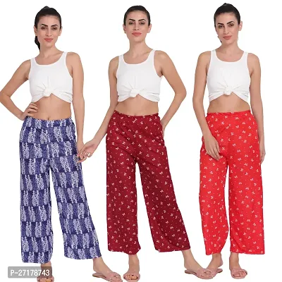 Stunning Sarina Printed Palazzo For Women Pack of 3-thumb0