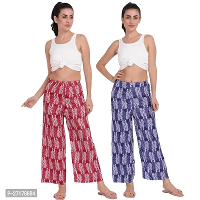 Stunning Sarina Printed Palazzo For Women Pack of 2-thumb0