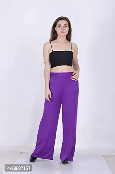 Women's Regular Fit Sahrina Palazzo (Sahrina Plazzo, Purple_Purple_Free Size)-thumb2