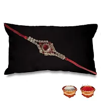 Designer Silver Crystal Diamond Rakhi for Brother-thumb1