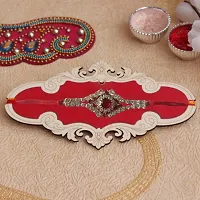 Designer Silver Crystal Diamond Rakhi for Brother-thumb2