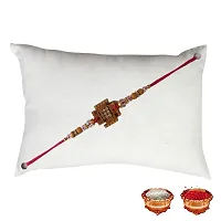 Sandalwood Sawtik Diamond Rakhi For Brother-thumb2