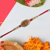 Antique Gold Crystal Diamond Rakhi For Brother-thumb3