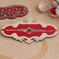 Silver White Diamond Rakhi For Brother-thumb4