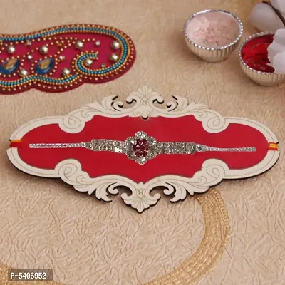 Silver White Diamond Rakhi For Brother-thumb5